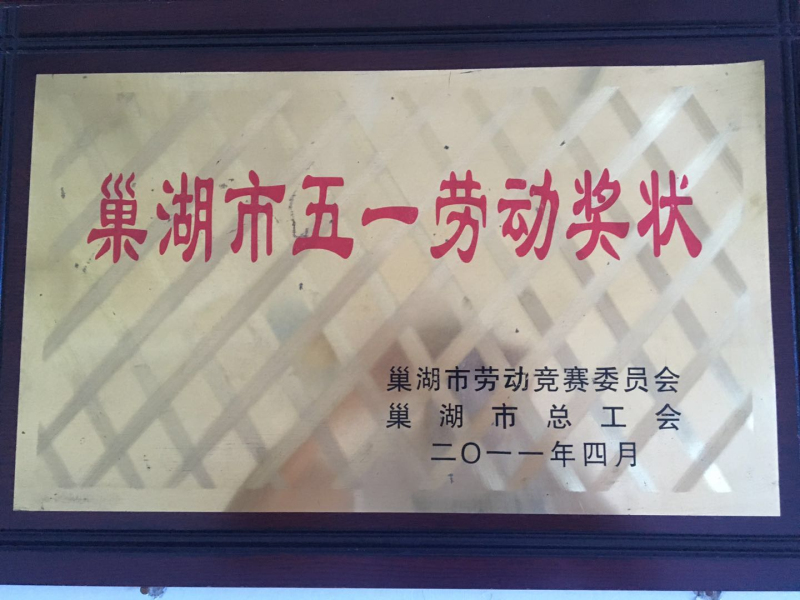 巢湖市五一勞動獎(jiǎng)狀